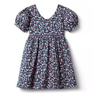 Janie and Jack floral ruffles puff sleeve dress